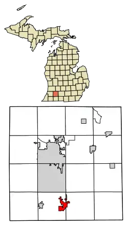 Location of Vicksburg, Michigan
