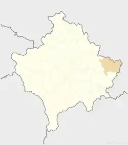 Location of the municipality of Kamenica within Kosovo