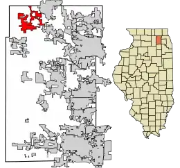 Location of Hampshire in Kane County, Illinois