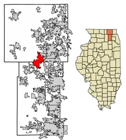 Location of Huntley in Kane County, Illinois