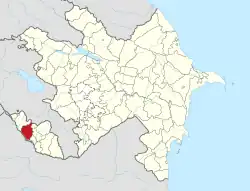 Map of Azerbaijan showing Kangarli District