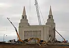 Prior to the installation of the Angel Moroni statueMarch 24, 2011
