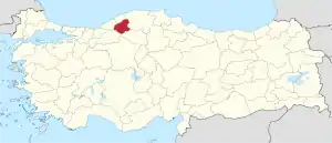 Location of Karabük Province in Turkey