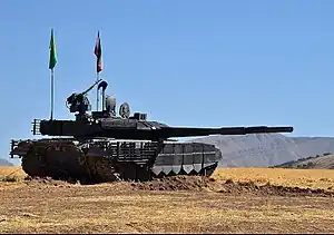 An Iranian Karrar MBT during an exercise.
