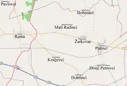 Map of Putinci and other settlements in the neighborhood.