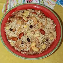 Kashmiri pulao with nuts and fruit