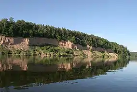 Gastilionys cliffs in Kauno Marios Regional Park near Kaunas
