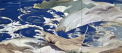 „Naruto“, 1929 (6 part screen on right)