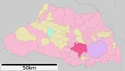 Location of Kawagoe in Saitama Prefecture