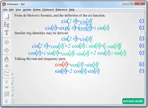 A simple example of algebra editing with Ket.
