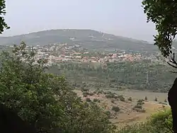 Kfar Hananya as seen from Kh. Abu esh-Sheba (Bersabe)
