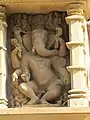 Ganesha sculpture (outer wall), Lakshman Temple, Khajuraho, India