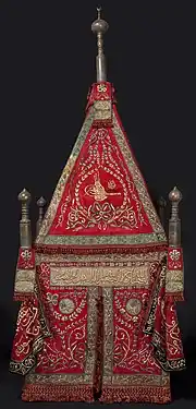 Mahmal cover and banners, Cairo, 1867–76