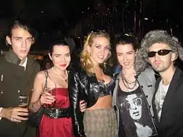 Lucius, Queenie, Jazzy, Ruby, and Trillion (left to right) at Nobu Matsuhisa in Malibu, Los Angeles