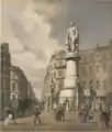 The statue of William IV in its original location at King William Street, London (1844)