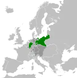 The Kingdom of Prussia within the German Confederation in 1815