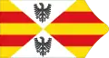 Naval flag of the Kingdom of Sicily (after Guillem Soler c. 1380), inheriting the per saltire division from the royal coat of arms.
