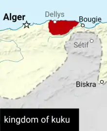 A map show the kingdom of kuku