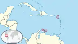 Location of the Netherlands Antilles