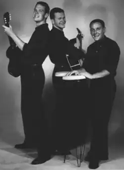 The Kingston Trio's original lineup: Dave Guard, Bob Shane and Nick Reynolds (spring 1957)