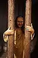 Wax figure depicting a prisoner detained in the underground prison beneath the Military Headquarters.