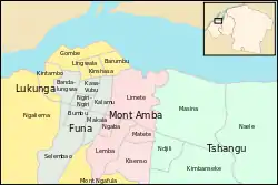 Kinshasa districts and communes, Mont Amba in center