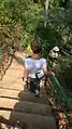 Staircase leading to the waterfall
