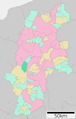 Location of Kiso Village in Nagano Prefecture