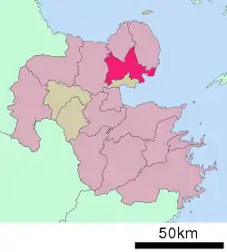 Location of Kitsuki in Ōita Prefecture