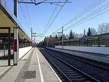 new railway station Klagenfurt West, view from platform 2 to the east (city center)