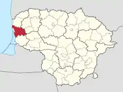 Location of Klaipėda district municipality within Lithuania