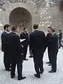 A klapa group performing music inside the Vestibule