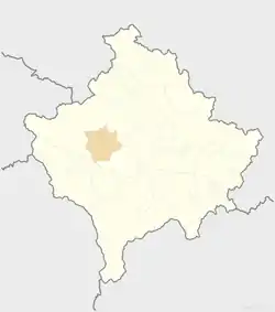 Location of the municipality of Klina within Kosovo