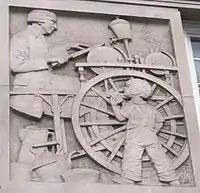 Knife grinder at work