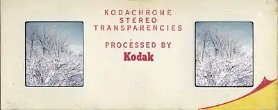 Standard mount used by Kodak after 1958, note the modern color scheme. Processing date was embossed on the other side.