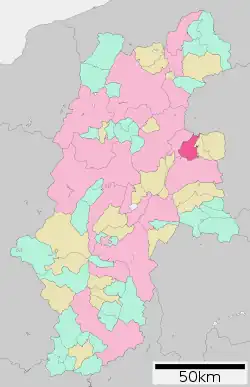 Location of Komoro in Nagano Prefecture