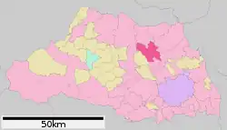 Location of Kōnosu in Saitama Prefecture