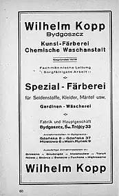 Advertising for Kopp's dye house ca 1928