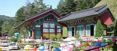 Worship halls at Woljeongsa, located on the eastern slopes of Odaesan