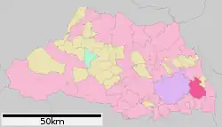 Location of Koshigaya in Saitama Prefecture