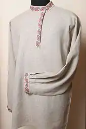 next to Russian red boots, the colors white and red play a big role in Russian folk clothing.