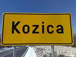 A sign at the entrance to Kozica