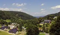 View towards the Church of Saint Christopher