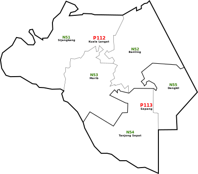 Kuala Langat, Selangor Parliament and State Assembly Electoral Districts