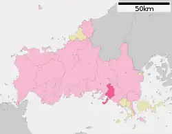 Location of Kudamatsu in Yamaguchi Prefecture