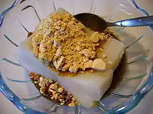 Kuzumochi are mochi cakes made of kuzuko