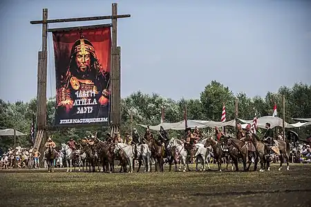 The Attila gate at the Kurultáj annual traditional event in Hungary