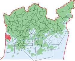 Position of Kuusisaari within Helsinki
