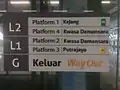 Kwasa Damansara level & platform signage. Showing platform 4 dedicated for Putrajaya Line
