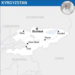 Location of Kyrgyzstan